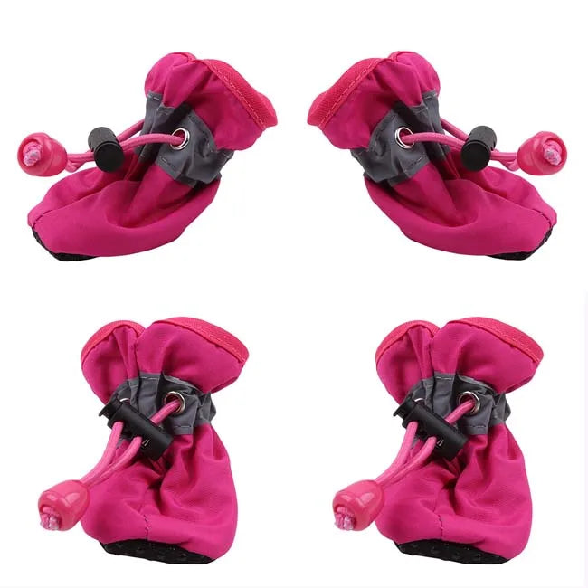 New 4pcs Pet Dog Shoes Anti-slip Rain Snow Boot Thick Warm For Small Cats Dogs Puppy Dog Socks Booties