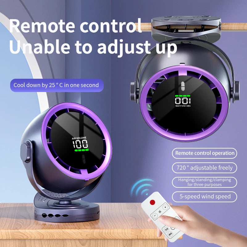 Electric Fan Clip Small Fan USB Charging Fan Turbine High Speed Office Wall Mounted Fan Desktop Desktop 8 Inch Small Fan