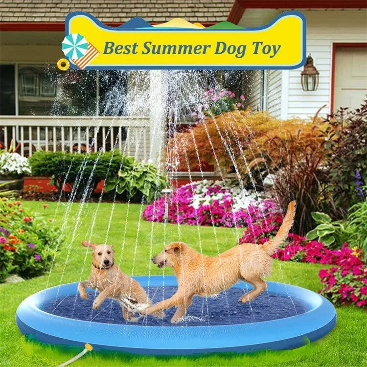 100-200cm Pet Sprinkler Pad Play Cooling Mat Swimming Pool Inflatable Water Spray Pad Mat Tub Summer Cool Dog Bathtub for Dogs
