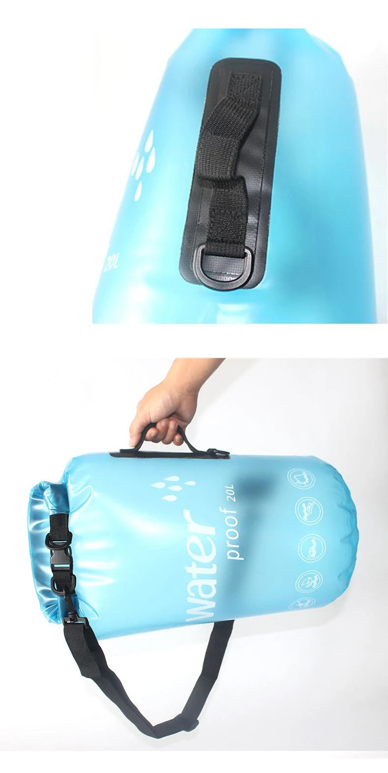 10L 20L PVC Waterproof Bag Boating Swimming Man Women Outdoor Diving Rafting Floating Ocean Water Lightweight Portable Bags