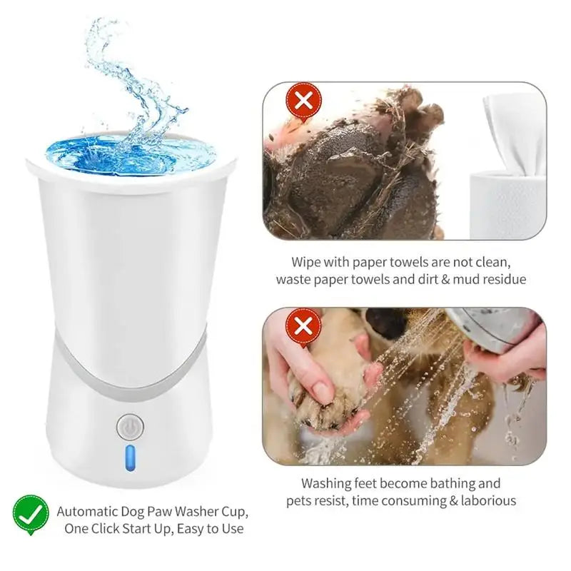 Automatic Pet Foot Paw Washer Dog Paw Cleaner Electric Paw Massager USB Charging for Small Medium Dogs Pet Foot Washer Cup
