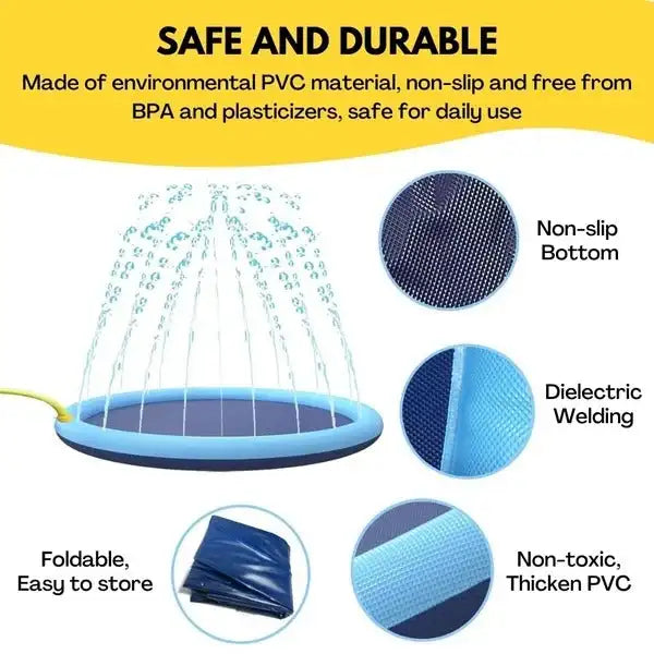 100-200cm Pet Sprinkler Pad Play Cooling Mat Swimming Pool Inflatable Water Spray Pad Mat Tub Summer Cool Dog Bathtub for Dogs
