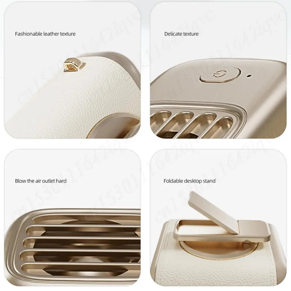 Waist/Neck Desktop Fan Portable Air Cooling Fan 4000mAh Clip-on Air Conditioner Fans Auto Ventilator Quiet Neckband Fan Cooler