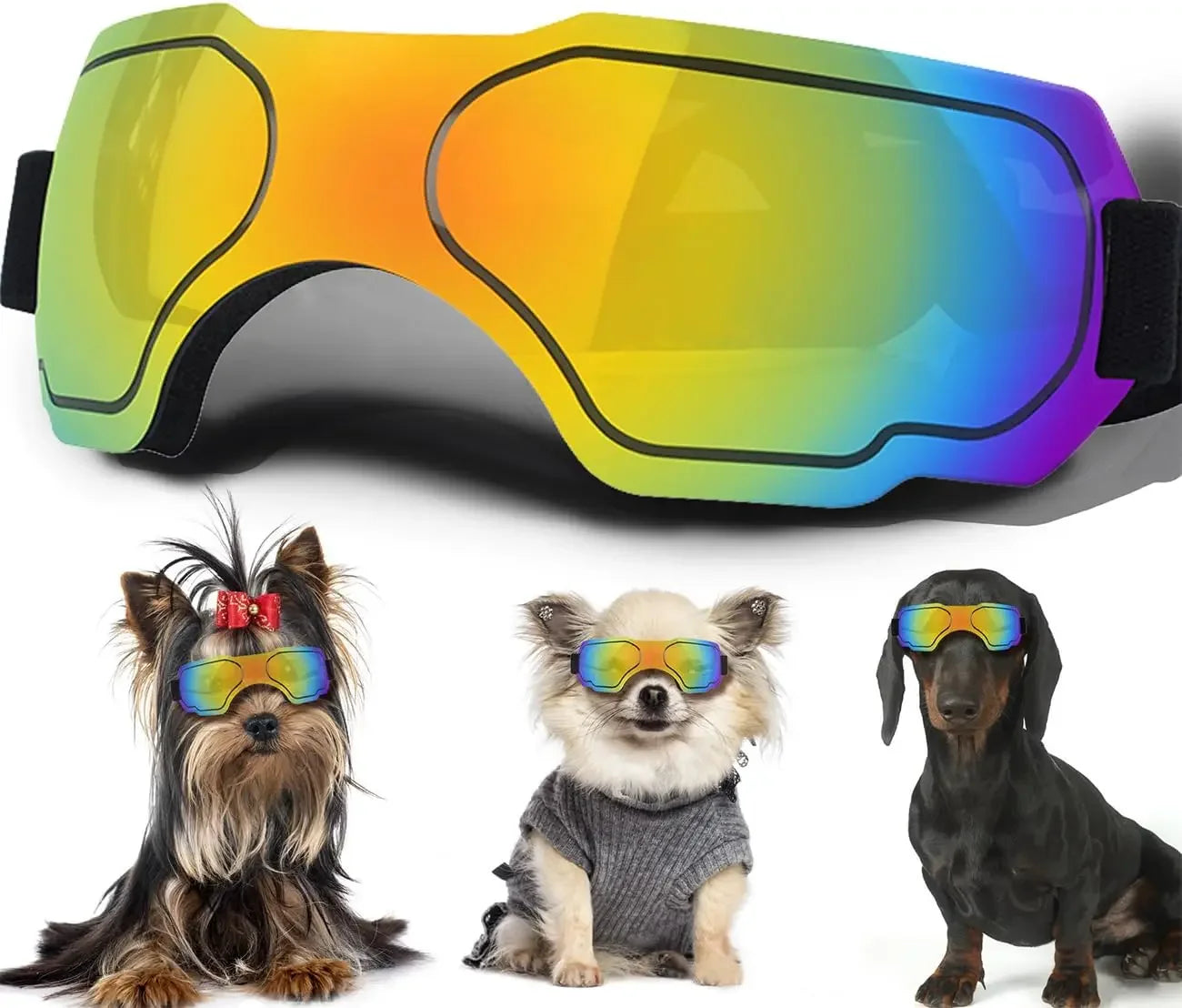 Small Dog Sunglasses,Dog Goggles with Adjustable Strap UV Protection Winproof Dog Puppy Sunglasses,Suitable for Dog Pet Glasses