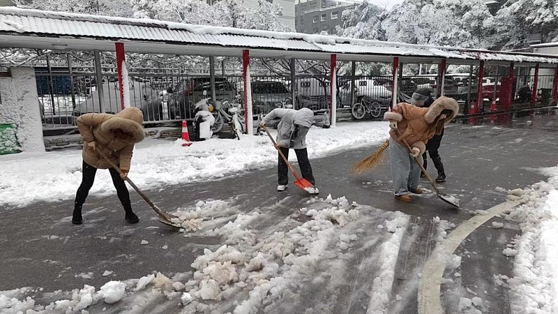 原生國貿黨支部開展掃雪志愿服務活動