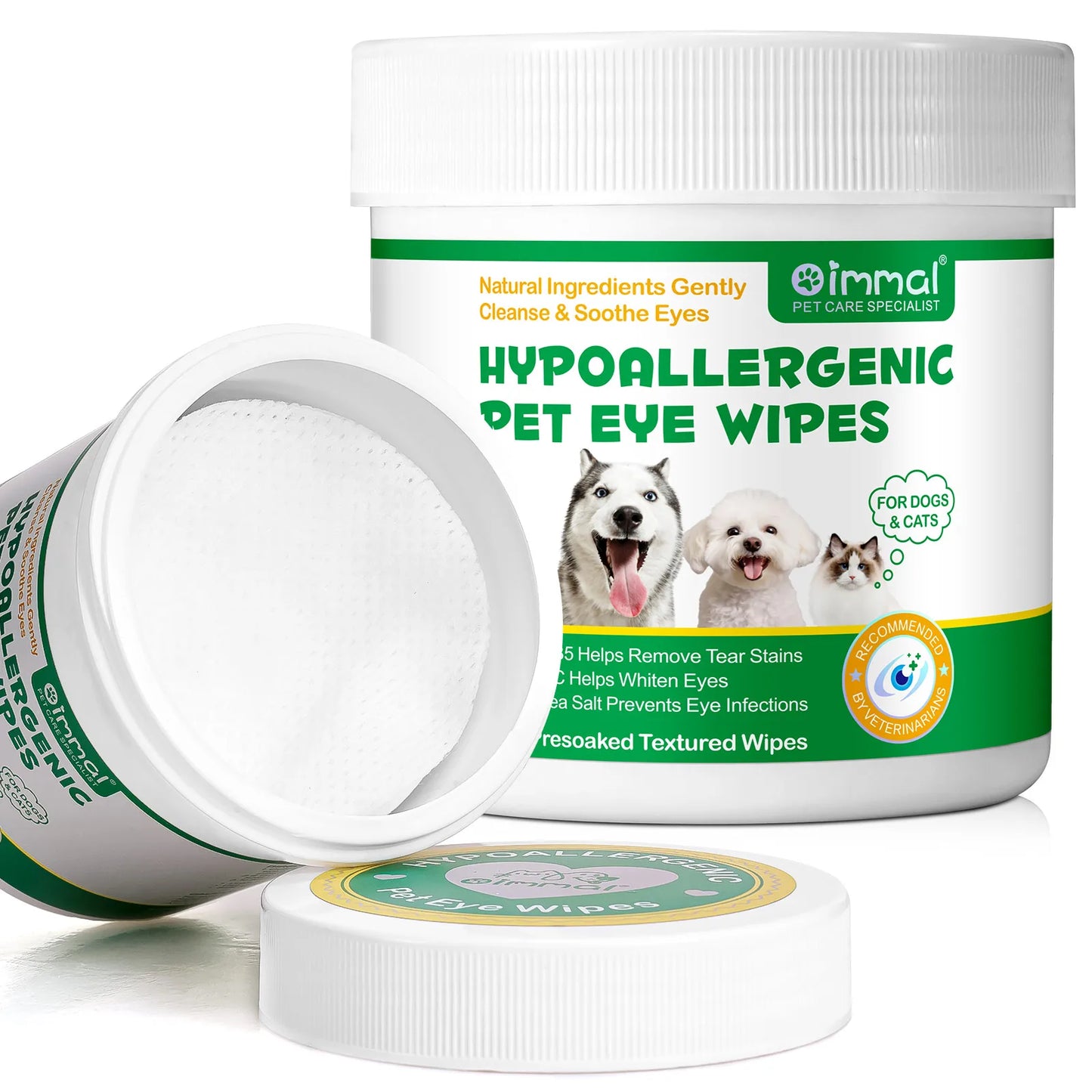 Pet Ear Relief Finger Wipes for Dogs and Cats Gently Removes Wax Dirt & Debris Reduces Inflammation Itching Prevents Infections