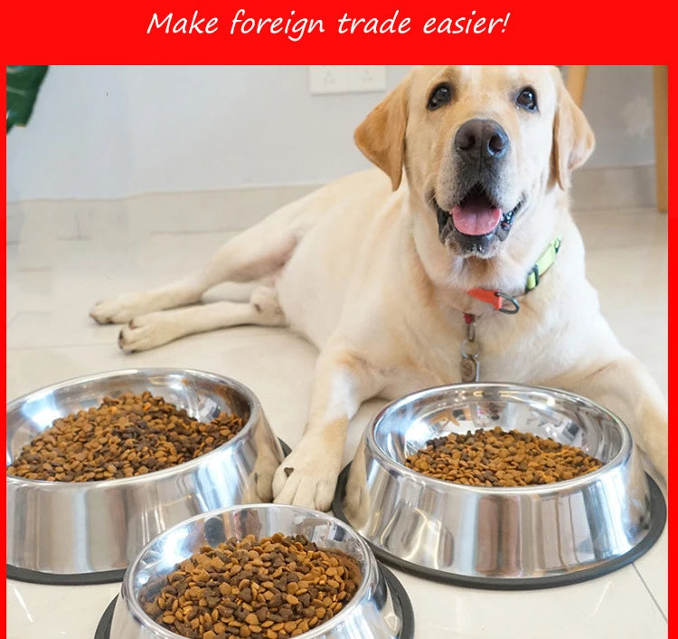 Stainless Steel Pet Bowls for Dogs and Cats - 6 Sizes (XS to XXL) - Feeding and Water Dishes