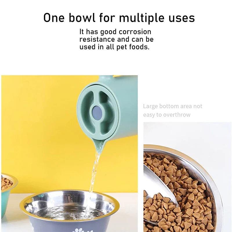 Cute Elevated Dog Bowls for Medium and Large Dogs - Stainless Steel Feeding and Water Bowls