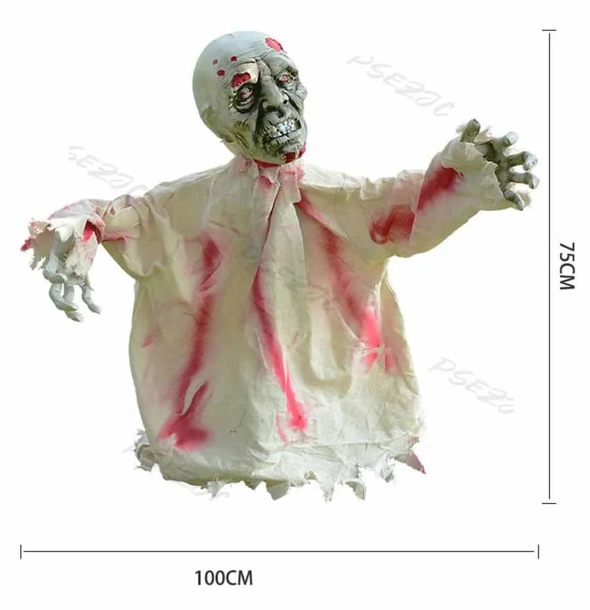 Halloween Horror Decoration To Insert Large Swing Ghost New Voice Control Decoration Scary Props Home Garden Decoration