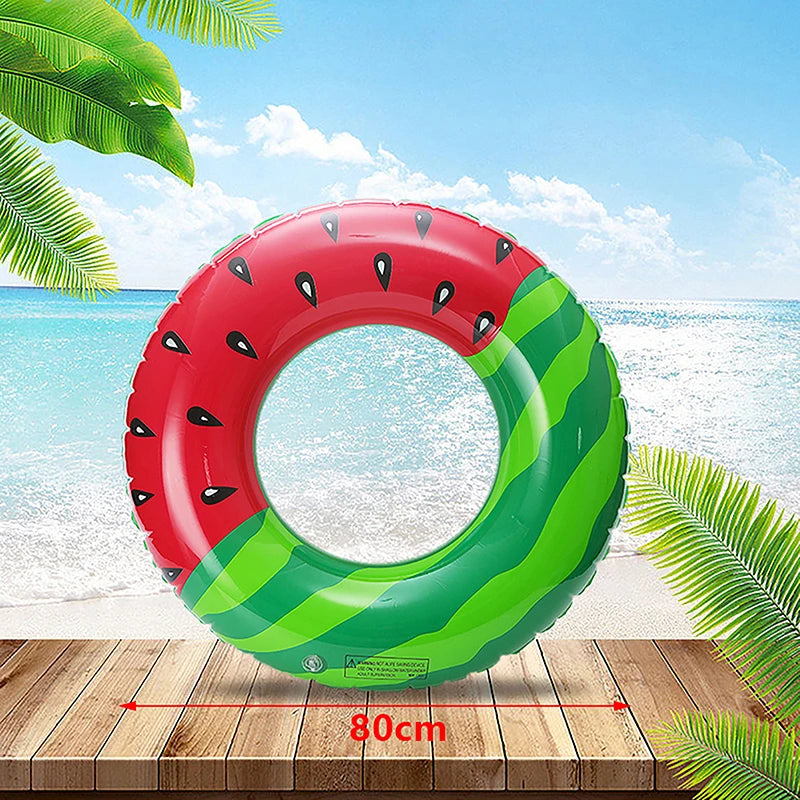 Watermelon Pattern Swimming Ring For Kids Adult Inflatable Mattress Pool Party Swimming Laps Summer Beach Float Water Sports