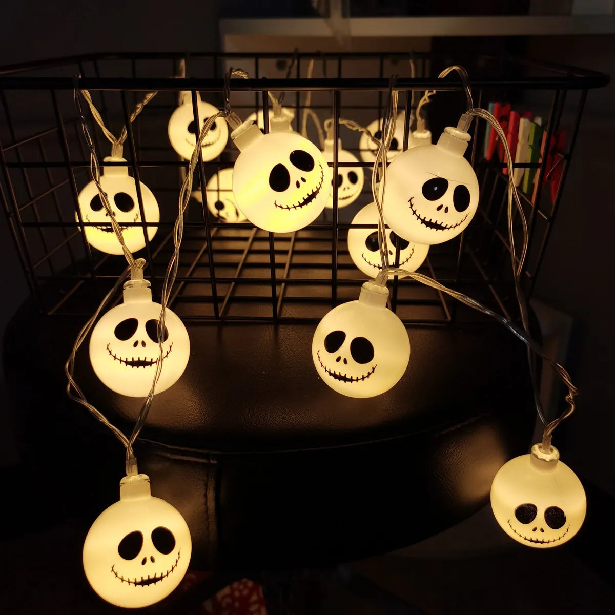 2024 Halloween Day Decoration Ghost String Lights LED Spooky Specter Fairy Lights Ghosts Battery Operated Party Indoor Decor 830