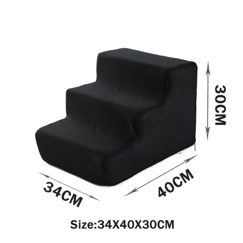 Removable Washable Anti Slip Foldable Pet Dog Cat Stairs High Elasticity Sponge Dog Training Stairs Cat Bed Stairs Play Stairs