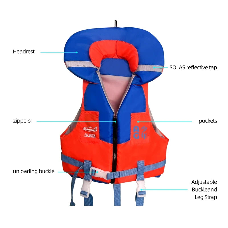 Kids Swimming Life Jacket Vest 30- 50 lbs Approved Aids Paddling Surfing Safe Buckle Straps Saved Life Jackets Toddler Lifeguard