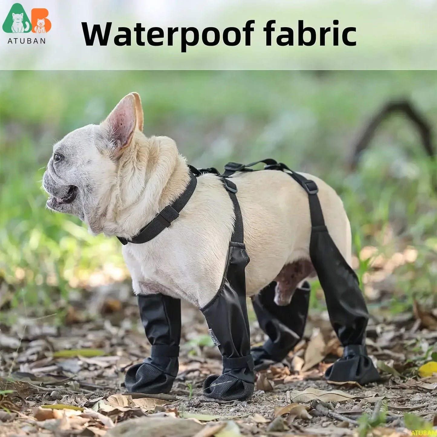 Waterproof Dog Boots Anti-Slip Dog Shoes,Rugged Rubber Sole,Pet Paw Protector, Dirty-Proof&Anti-Fall Dog Outdoor Walking Running