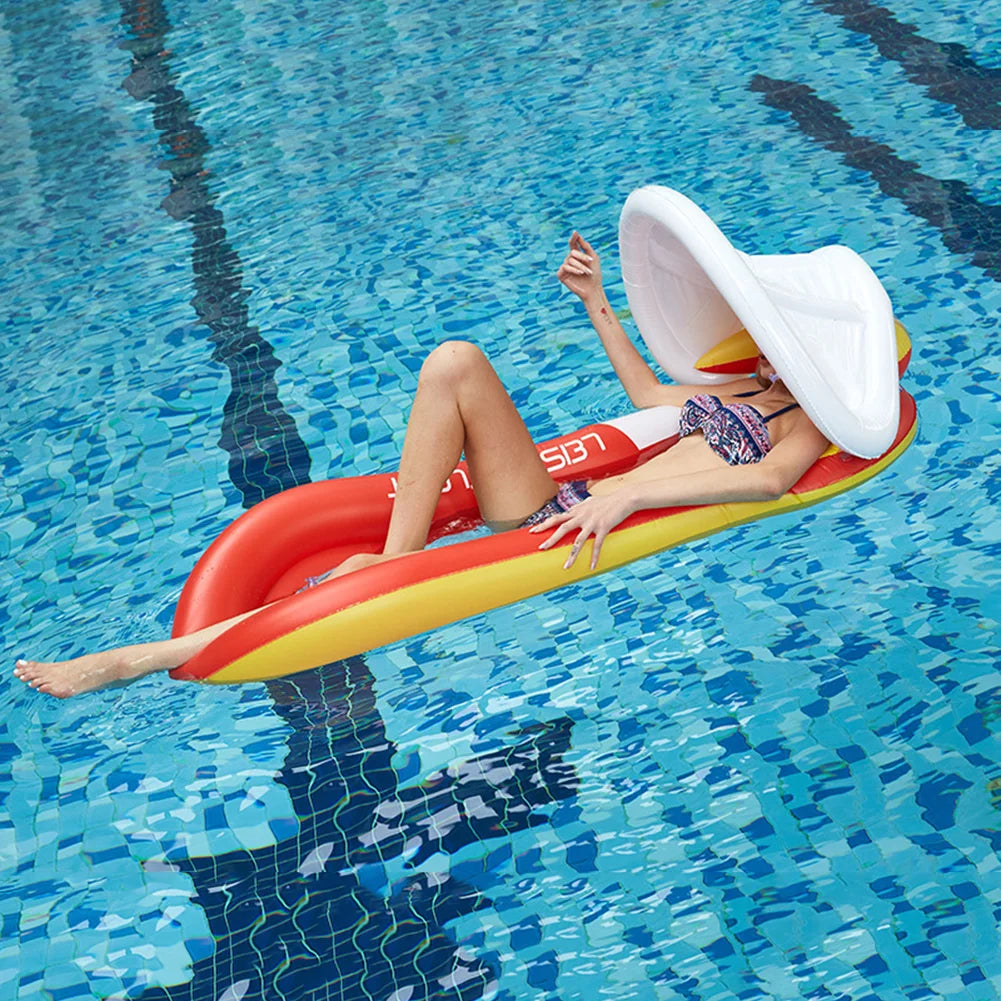 Inflatable Float Hammock floaties for adults Perfect for Poolside Lounging Swimming Pool Loungers Beds Foldable Striped Parties