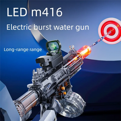 Electric Water Gun Toy Continuous Shooting with Firelight Big Capacity Water Pistol Spray Blaster Pool Summer Toy for Kids Adult