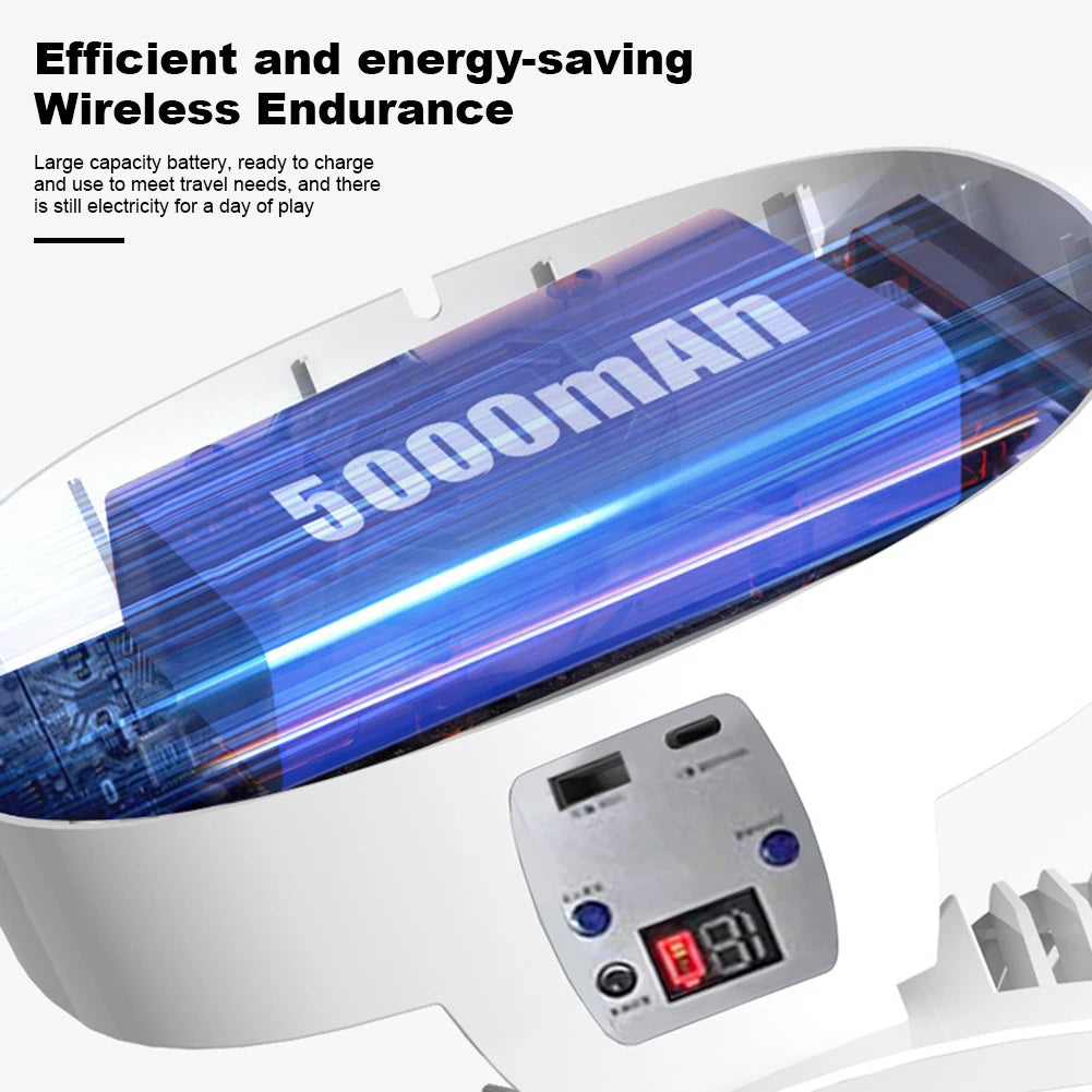 Solar Fan Portable Wireless Fold Rechargeable with Control and Lighting Power Bank Low Noise Ventilador Desktop Outdoor Camping