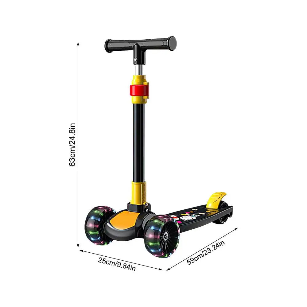 Children Scooter Adjustable Children Kick Scooter Foldable Boys And Girls Aged 2-12 Years Old Outdoor Cycling Scooter For