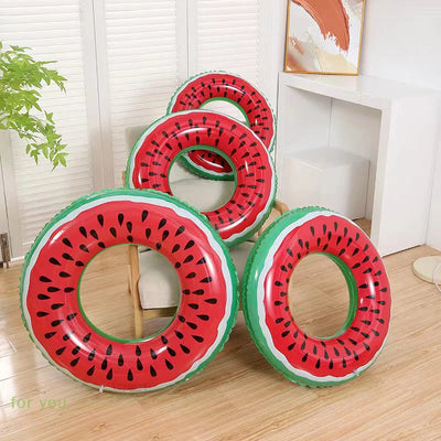 Watermelon Pattern Swimming Ring For Kids Adult Inflatable Mattress Pool Party Swimming Laps Summer Beach Float Water Sports
