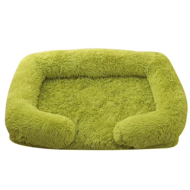 Winter Rectangular S M L XL Dog Beds Washable Plush Fluffy Dog Cat Bed Mat Pet Cushion Big Medium Kennel House camas para perro