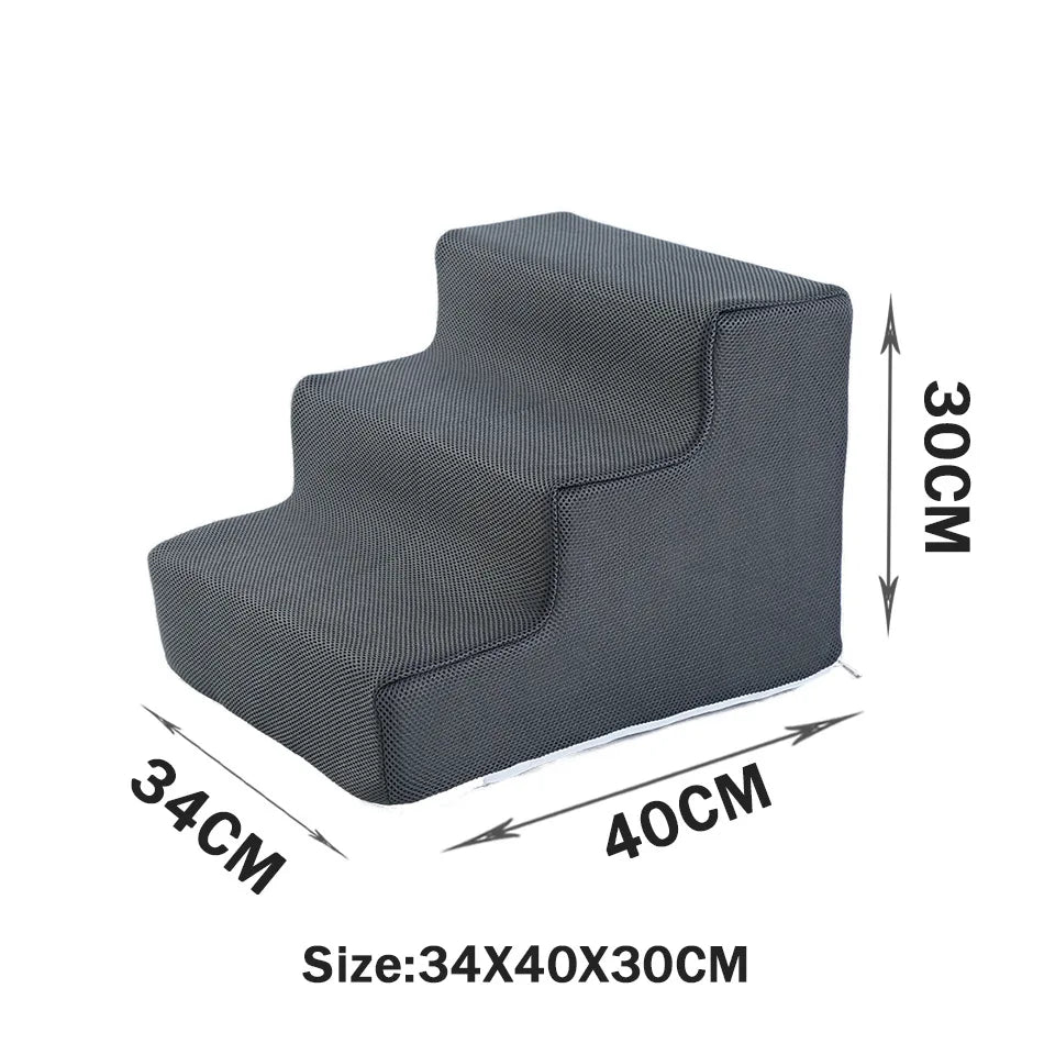 Removable Washable Anti Slip Foldable Pet Dog Cat Stairs High Elasticity Sponge Dog Training Stairs Cat Bed Stairs Play Stairs