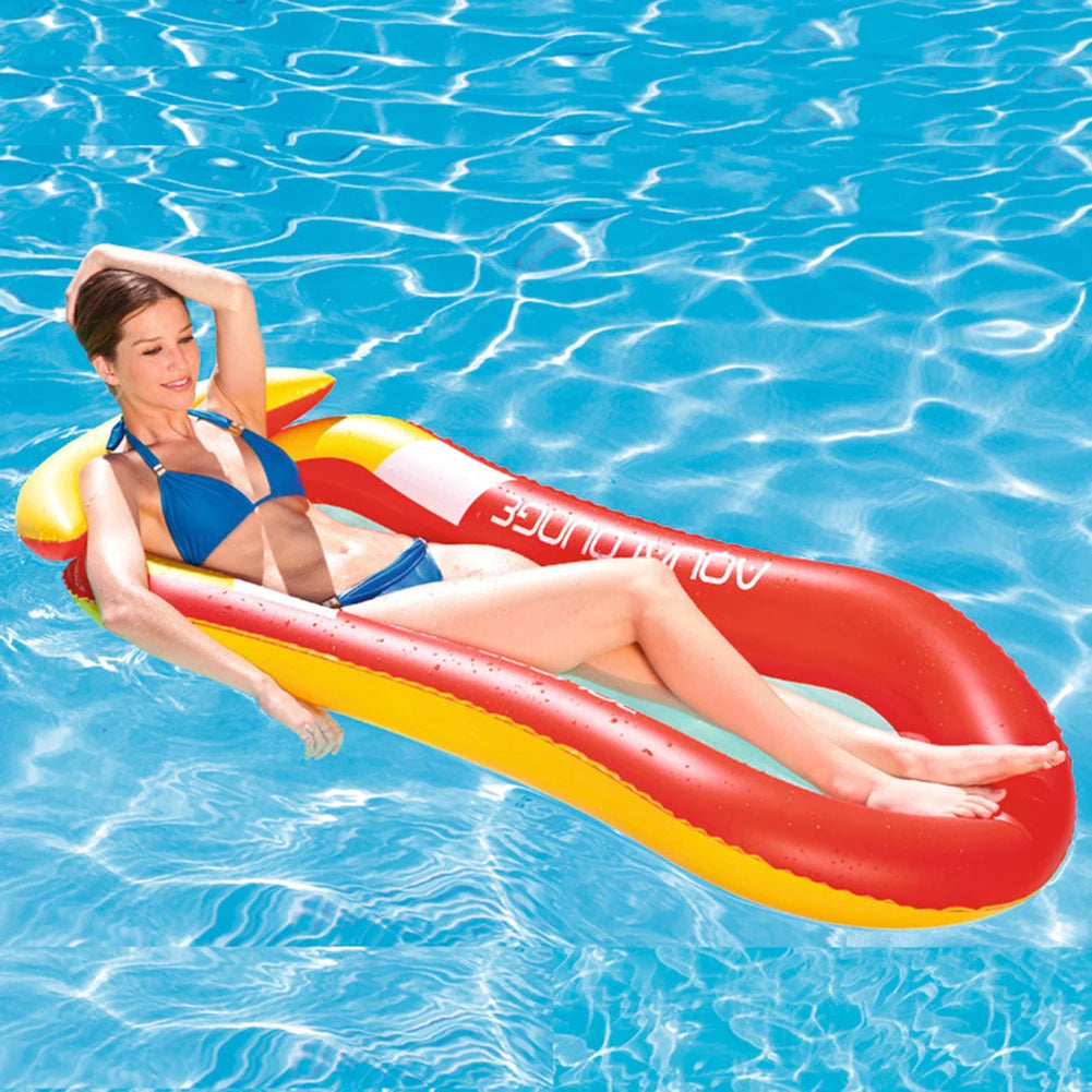 Inflatable Float Hammock floaties for adults Perfect for Poolside Lounging Swimming Pool Loungers Beds Foldable Striped Parties