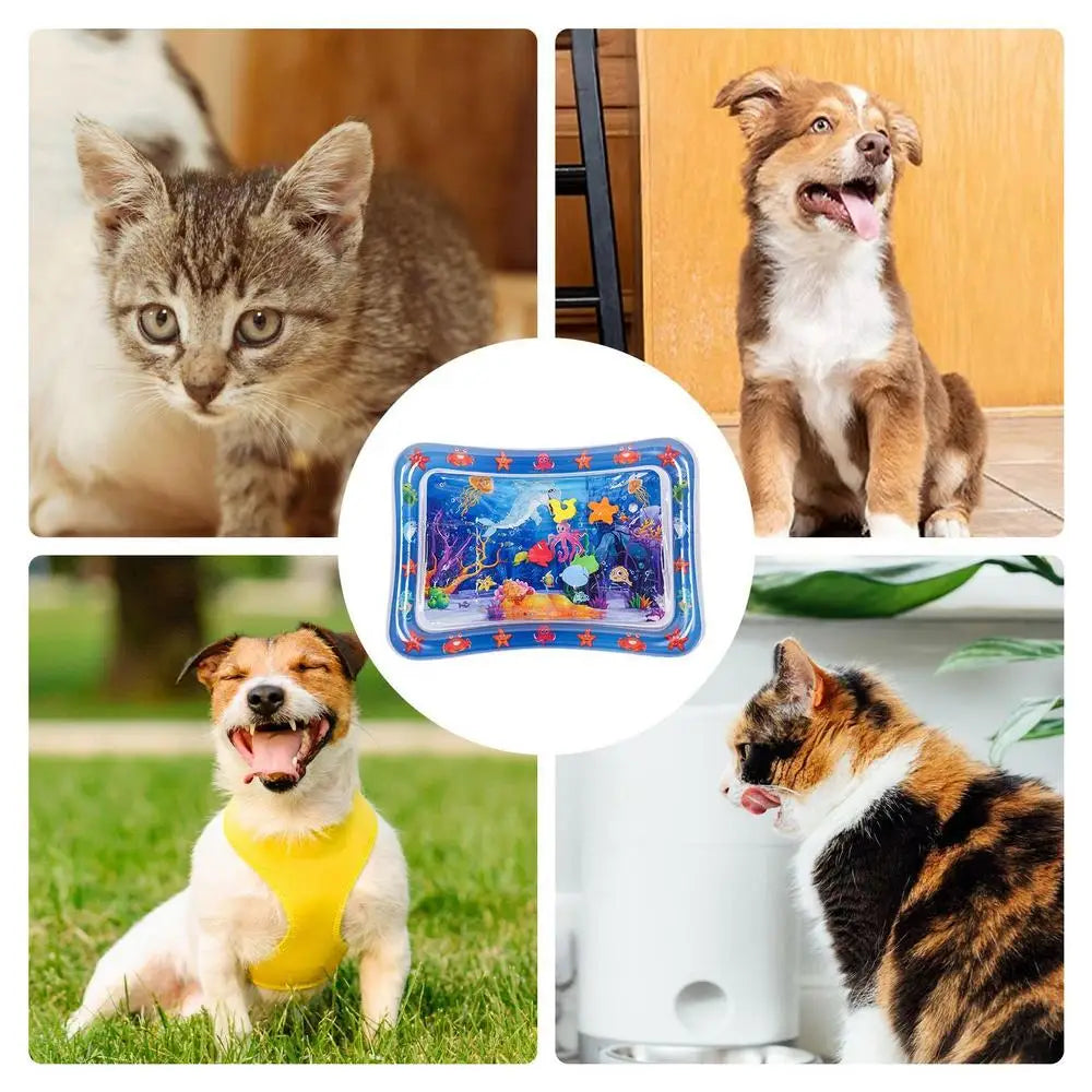 Water Sensory Playmat for Pet cat dog Play Water Sensory Playmat Cool summer Kittens Puppies Cooling Bed Mats
