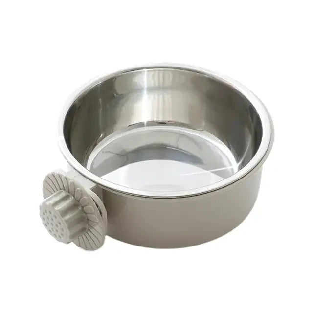 Hanging Stainless Steel Pet Food Bowl - 2-in-1 Detachable Design