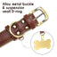 Customized PU Leather Nameplate Dog Collar Soft Padded Dogs Collars Free Engraving Name for Small Medium Large Dogs Adjustable