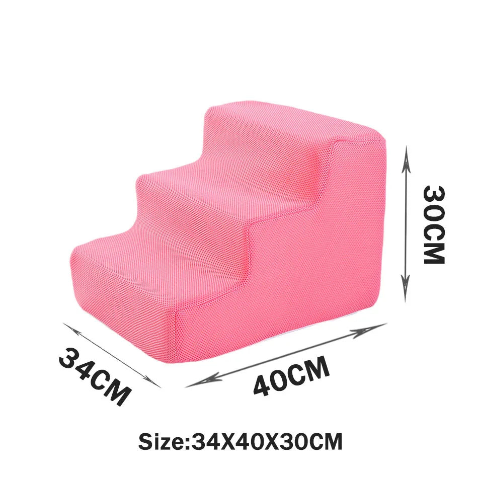 Removable Washable Anti Slip Foldable Pet Dog Cat Stairs High Elasticity Sponge Dog Training Stairs Cat Bed Stairs Play Stairs