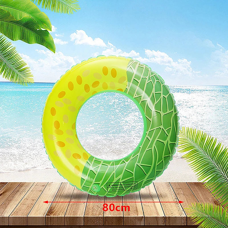Watermelon Pattern Swimming Ring For Kids Adult Inflatable Mattress Pool Party Swimming Laps Summer Beach Float Water Sports