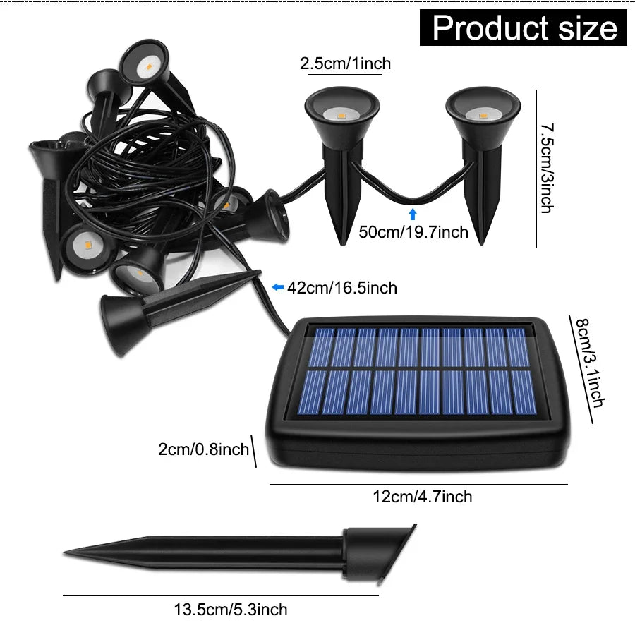 10-in-1 solar floor lamp outdoor waterproof solar garden lamp walkway, driveway decorative landscape lighting