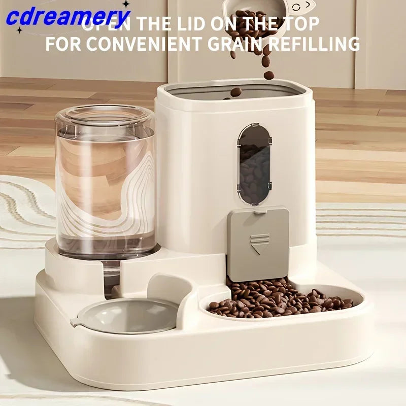 CDY 2in 1 Cat Food Dispenser Water and Food Integrated Fully Automatic Cat Food Feeding and Water Dispenser Cute Water Dispenser