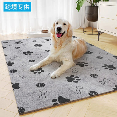 All-Weather Chew-Proof Dog Mat-Waterproof & Thermal Fleece Pad with Custom Print, Heavy Duty for Large Dogs (SGS Certified）