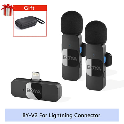 BY-V Wireless Lavalier Microphone for Iphone 15/16 Series Samsung TECNO REDMI Type-C Devices Video Recording Streaming Vlog-ADS1508