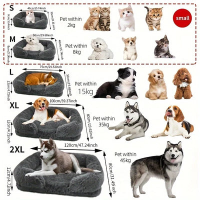 Winter Rectangular S M L XL Dog Beds Washable Plush Fluffy Dog Cat Bed Mat Pet Cushion Big Medium Kennel House camas para perro