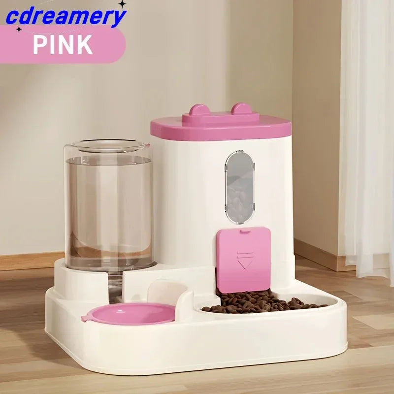 CDY 2in 1 Cat Food Dispenser Water and Food Integrated Fully Automatic Cat Food Feeding and Water Dispenser Cute Water Dispenser
