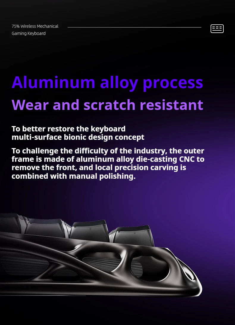 75k1 Pro Gaming  Mechanical Keyboard 79-Key Tri-Mode Connection Full-Key Hot-Swappable Aluminum Shell Fps Esports Games Keyboard