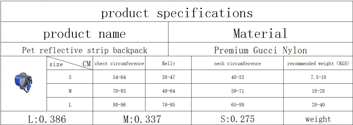 Oxford Fabric Outdoor Dog Backpack Double snack bag, dog training bag Waterproof Reflective Saddle Bag Medium Large Dog Tactical