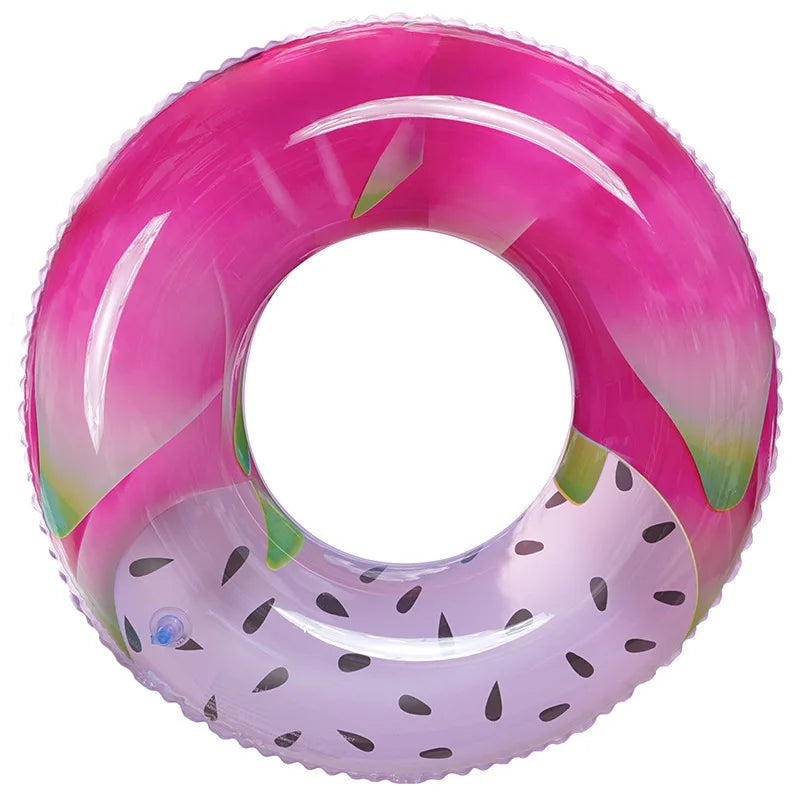 PVC Thickened Inflatable Adults Swimming Ring Fruit Lemon Swim Circle Pool Float Summer Beach Party Floating Circle on Water