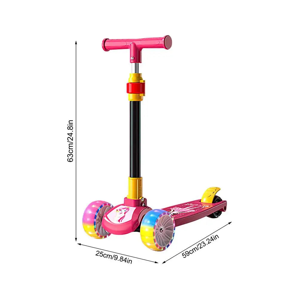 Children Scooter Adjustable Children Kick Scooter Foldable Boys And Girls Aged 2-12 Years Old Outdoor Cycling Scooter For