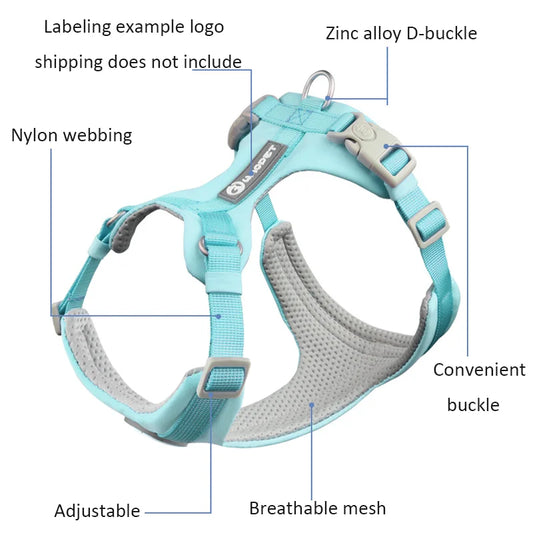 Makaron Series Dog Harness Leash Outdoor Walk Adjustable Pet Chest Strap Breathable Lightweight Pet Harness for Small Medium Dog