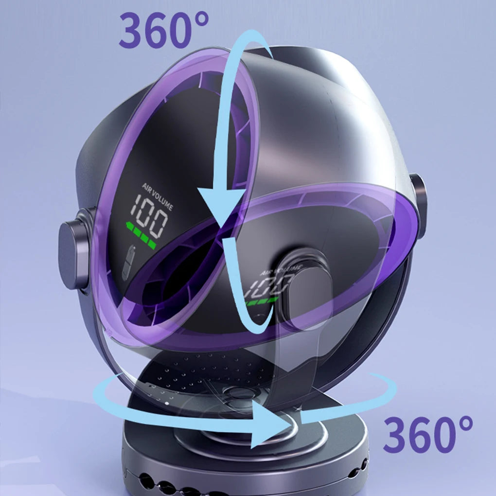 Digital Display Desktop Remote Control Fan 720 Degree Rotation Adjustable Clip-on Fan Office High Speed Turbine Powerful Fan