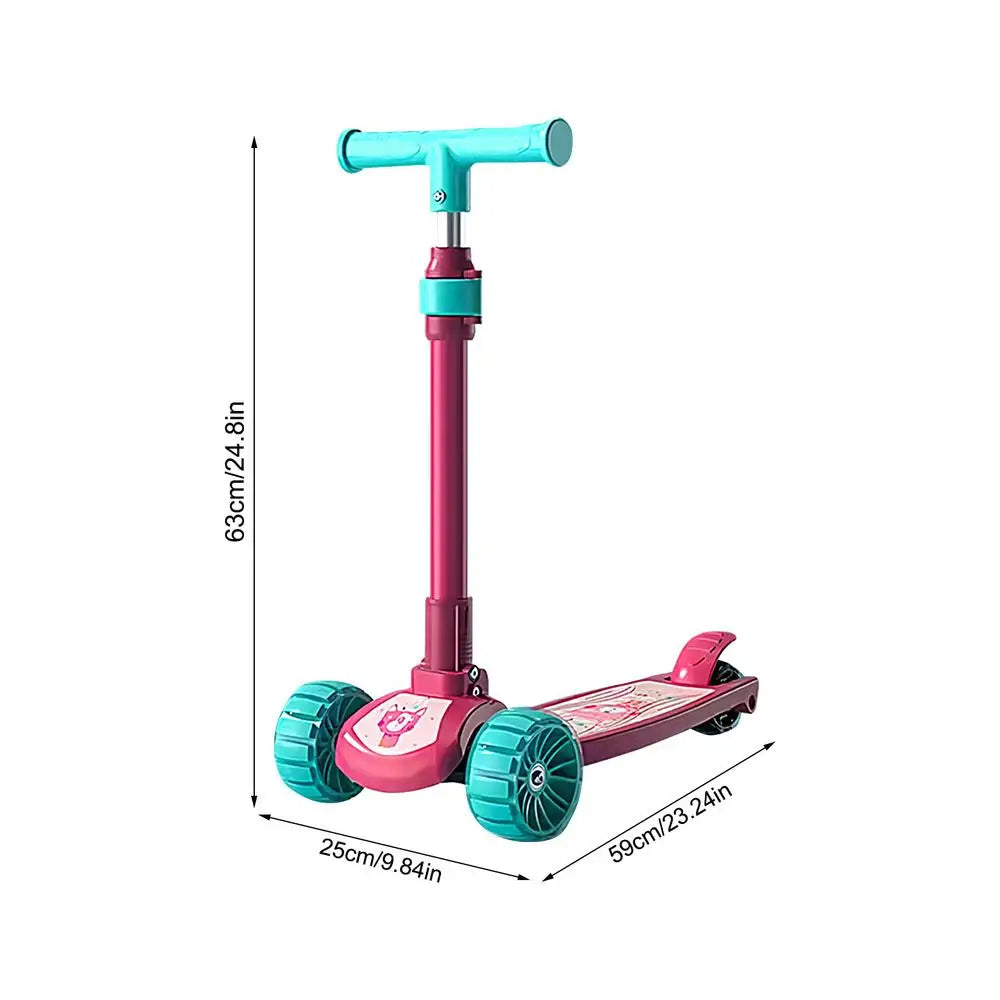Children Scooter Adjustable Children Kick Scooter Foldable Boys And Girls Aged 2-12 Years Old Outdoor Cycling Scooter For