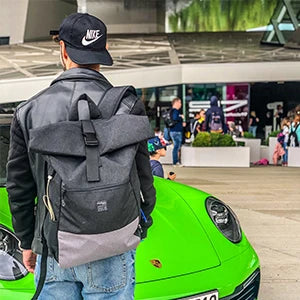 EverVanz Rolltop Backpack, Daypack With Compartment For 12 - 17 inch Laptop, Waterproof And Anti-Theft