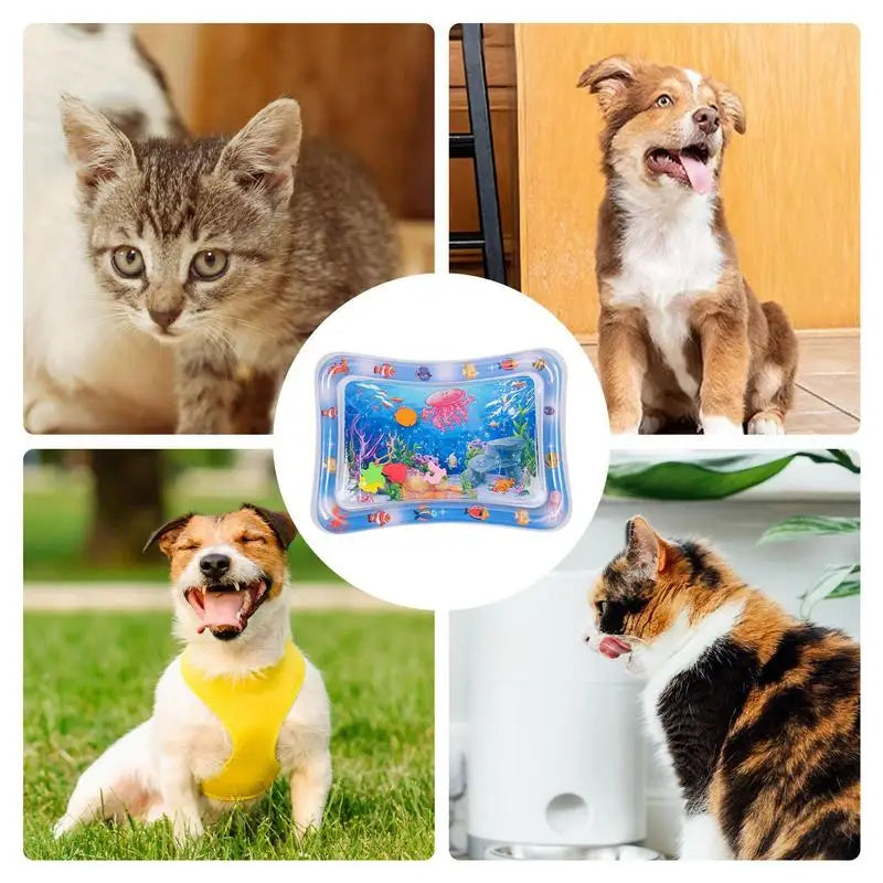 Water Sensory Playmat for Pet cat dog Play Water Sensory Playmat Cool summer Kittens Puppies Cooling Bed Mats