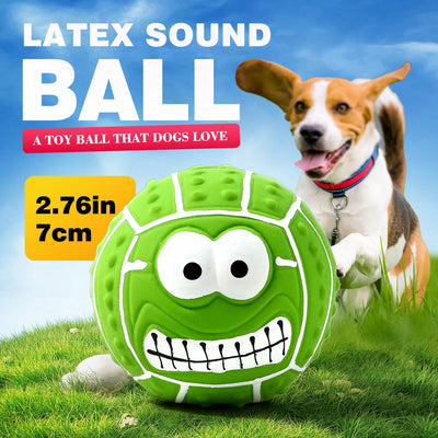 New Smiley Face Ball Latex Sound Toy Molar Teeth Cleaning Pet Latex Ball Dog Toy Pet Supplies