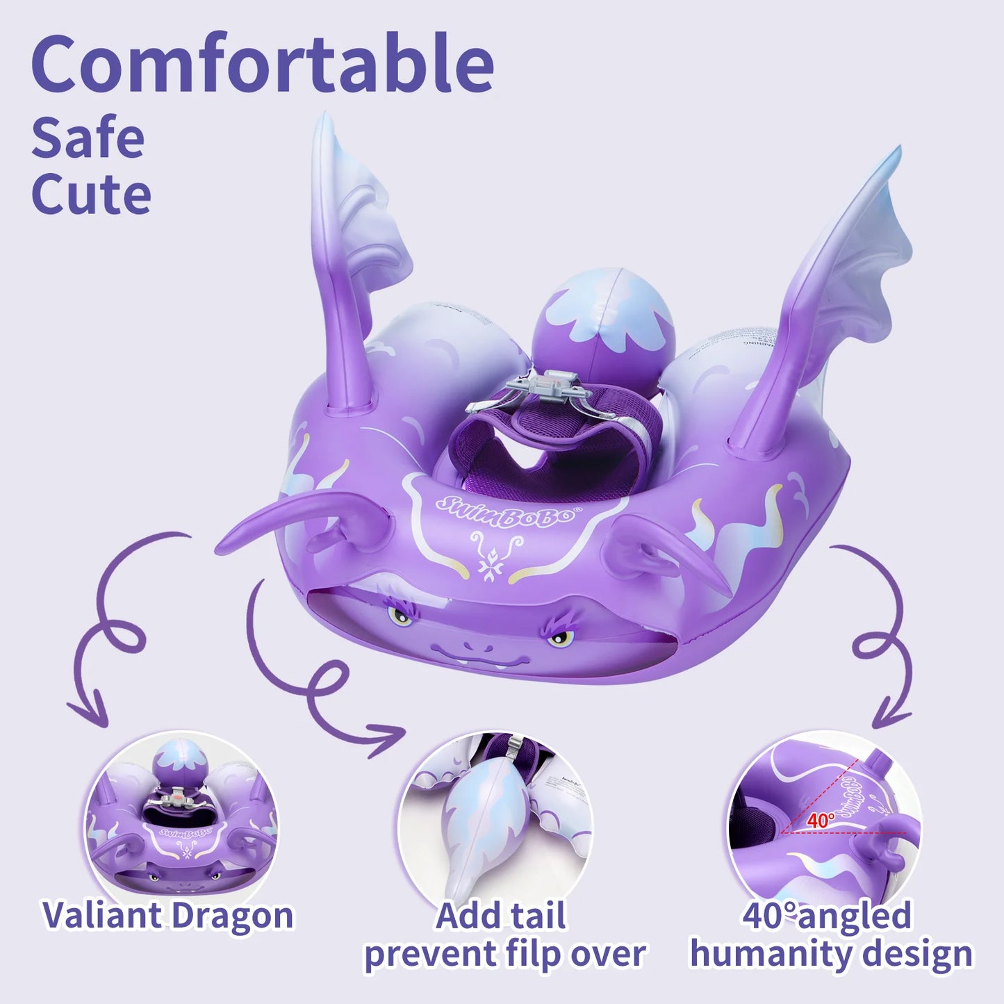 Swimbobo  New Upgrade Cute Cartoon Safety PVC Pool Float Baby Inflatable Swimming Infant Floating Kids Ring Circle Summer Toys