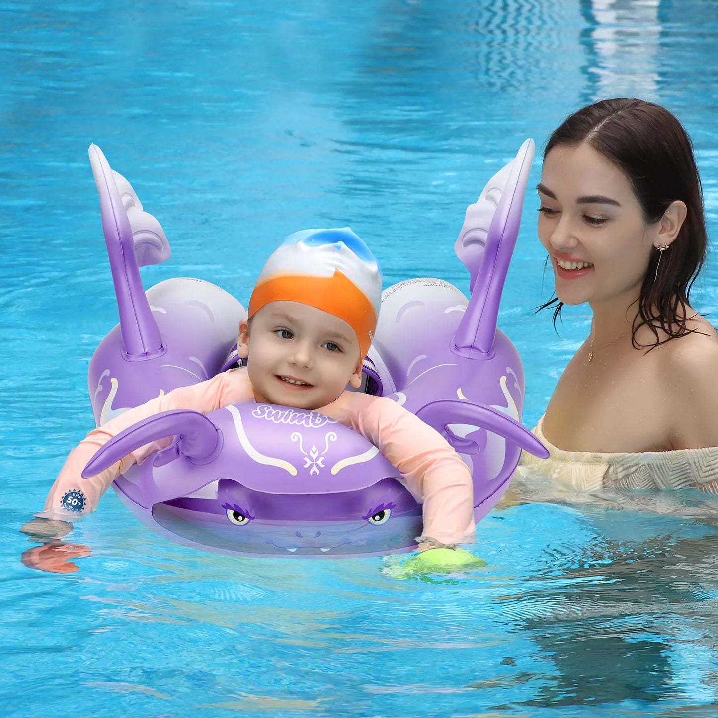 Swimbobo  New Upgrade Cute Cartoon Safety PVC Pool Float Baby Inflatable Swimming Infant Floating Kids Ring Circle Summer Toys