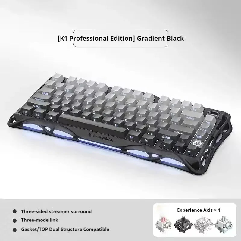 75k1 Pro Gaming  Mechanical Keyboard 79-Key Tri-Mode Connection Full-Key Hot-Swappable Aluminum Shell Fps Esports Games Keyboard